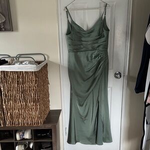 Azazie Elegant Green Maxi Dress